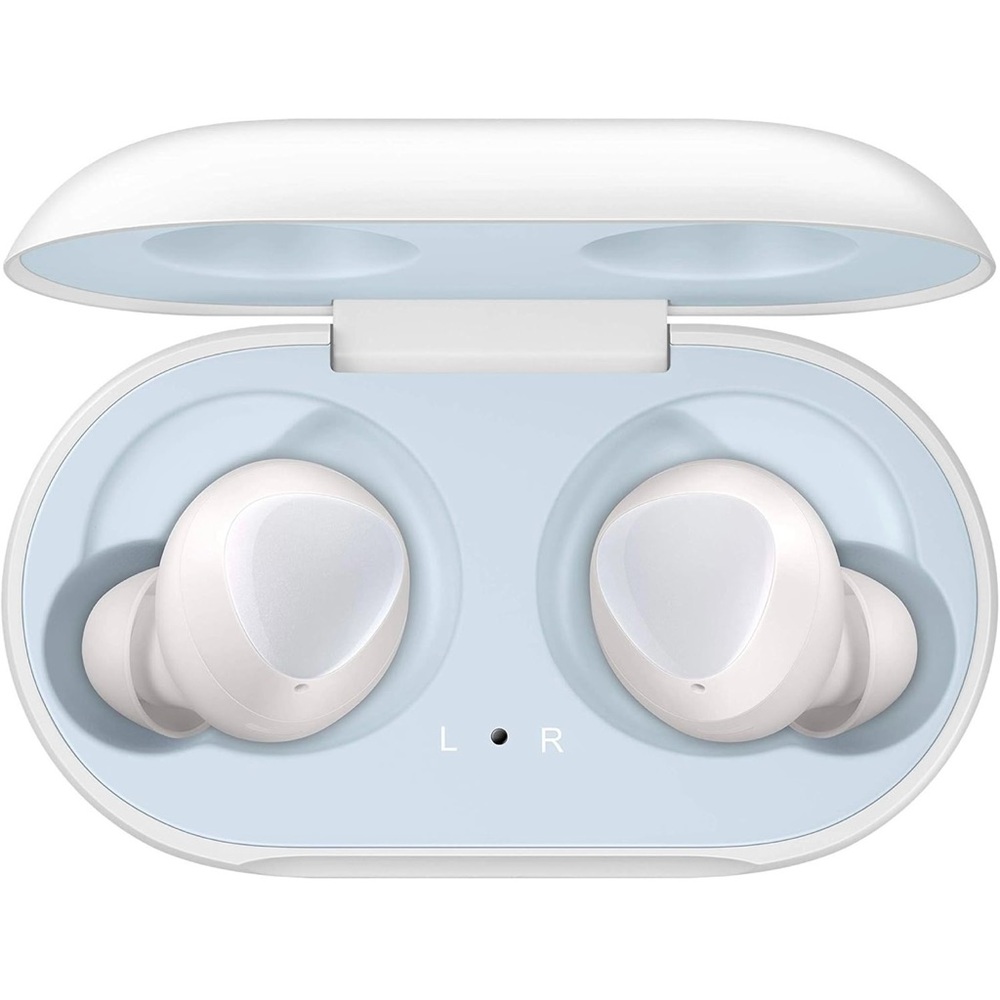 Samsung galaxy + White Wireless Earbuds with Charging Case.